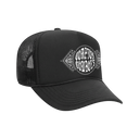 ROUND PAISLEY BLACK TRUCKER HAT
